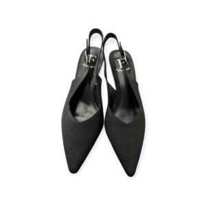 Slingback Γόβα Υφασμάτινη Μαύρη - Image 3