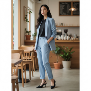 Slingback Γόβα Καστόρινη Μαύρη
