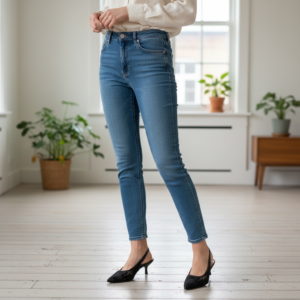 Slingback Γόβα Δαντέλα Μαύρη - Image 3